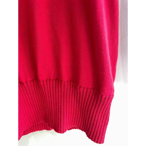 The Limited Turtleneck Sweater Womens S Red Button Neck Longer Length - Picture 7 of 9